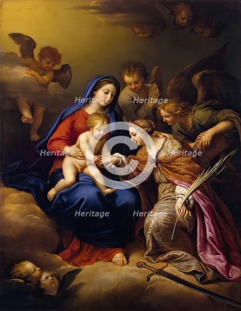 Le Mariage mystique de sainte Catherine (Mystic Marriage of St Catherine), 1669. Creator: Pierre Mignard.