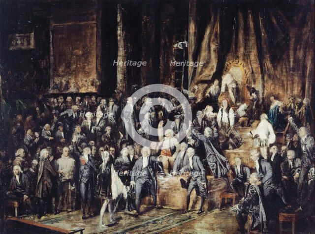 Le marquis de Deux-Brézé et Mirabeau, le 23 juin 1789, (1831). Creator: Paul Marc Joseph Chenavard.