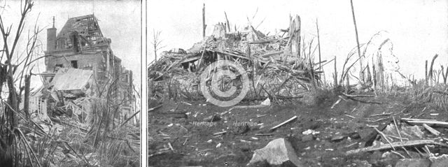 ''Le Massacre des Choses; Deux phases de la destruction du chateau de la Maisonnette', 1916 (1924) Creator: Unknown.