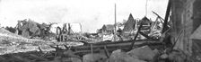 Le Massacre des Choses; Les ruines de Biaches: au centre, derriere le poteau de..., 1916 (1924) Creator: Unknown