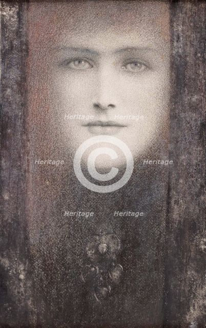 Le masque au rideau noir, 1892. Creator: Khnopff, Fernand (1858-1921).