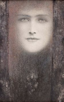 Le masque au rideau noir, 1892. Creator: Khnopff, Fernand (1858-1921)