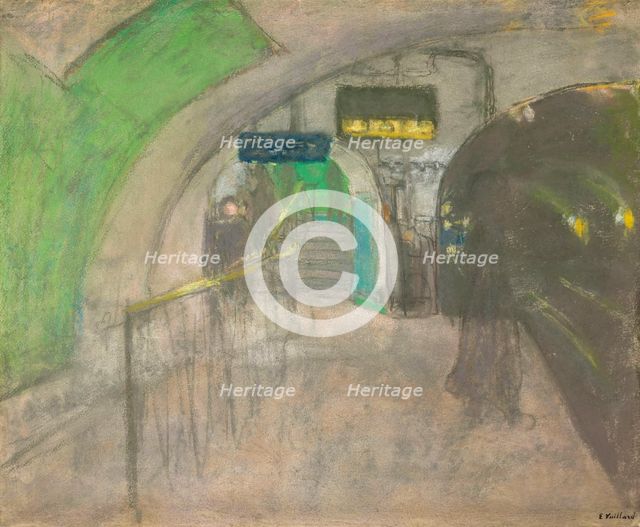 Le métro Station Villiers, 1917. Creator: Vuillard, Édouard (1868-1940).