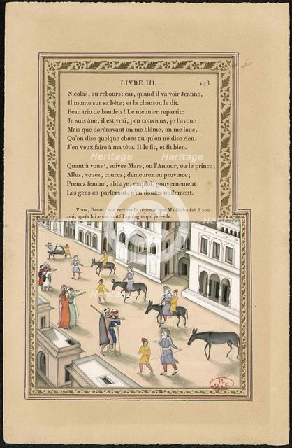Le Meunier son fils et l'Ane (The miller, his son and the donkey), 1837-1839. Creator: Imam Bakhsh Lahori (active 1830s-1840s).