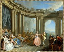 Le menuet, 18th century. Creators: Jean-Baptiste Pater, Sébastien Le Clerc the Younger