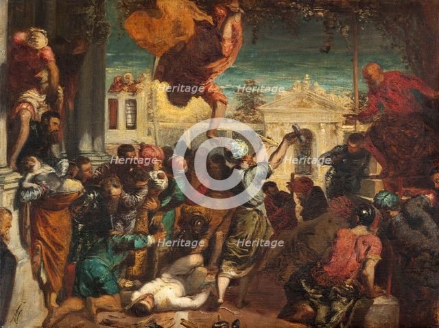 Le miracle de l'esclave, copie d'après Tintoret ou Le martyre de Saint-Marc, between 1850 and 1855. Creator: Felix Francois Georges Philibert Ziem.