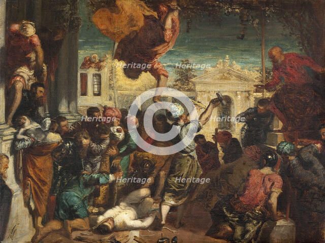 Le miracle de l'esclave, copie d'après Tintoret ou Le martyre de Saint-Marc, between 1850 and 1855. Creator: Felix Francois Georges Philibert Ziem.