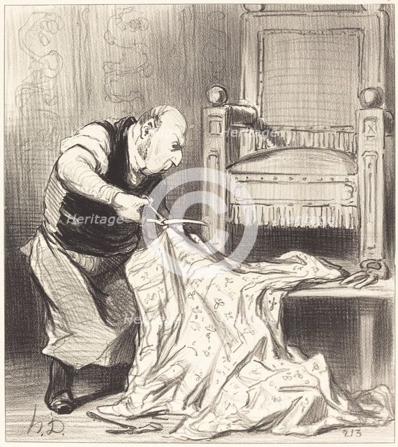 Le nouveau tapissier de la couronne..., 1850.  Creator: Honore Daumier.
