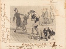 Le nouveau pavage en bois de la ville de Paris, 1842. Creator: Honore Daumier