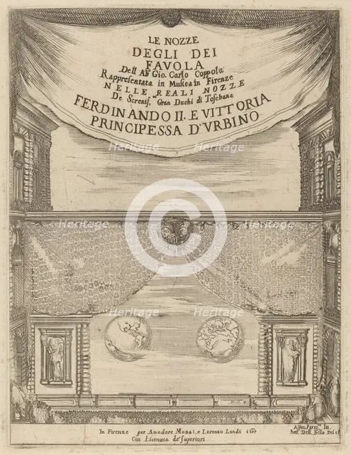 Le Nozze degli Dei: Frontispiece, 1637. Creator: Stefano della Bella.
