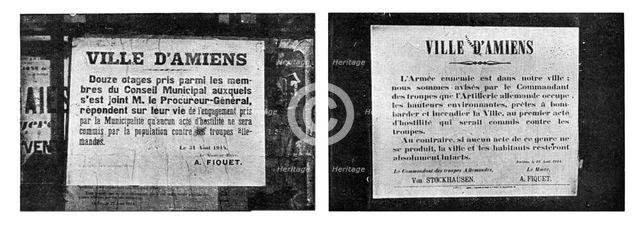 'Le Nord de la France Envahi; L'ennemi choisit immediatement douze otages', 1914. Creator: Unknown.