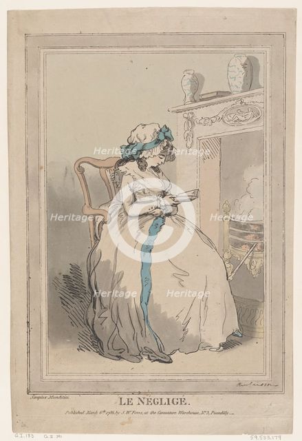 Le Négligé, March 6, 1786., March 6, 1786. Creator: Thomas Rowlandson.