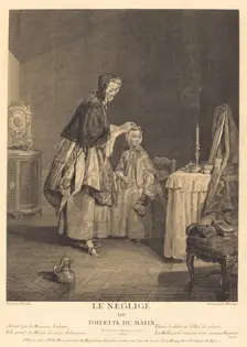 Le neglige, ou la toilette du matin, 1741. Creator: Jacques Philippe Le Bas