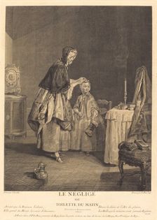 Le neglige, ou la toilette du matin, 1741. Creator: Jacques Philippe Le Bas