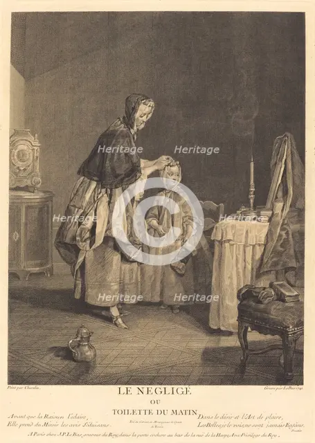 Le neglige, ou la toilette du matin, 1741. Creator: Jacques Philippe Le Bas.