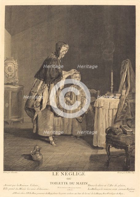 Le neglige, ou la toilette du matin, 1741. Creator: Jacques Philippe Le Bas.