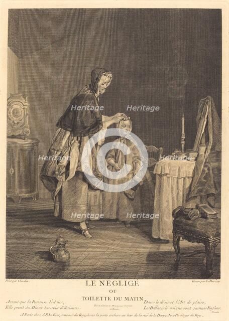 Le neglige, ou la toilette du matin, 1741. Creator: Jacques Philippe Le Bas.