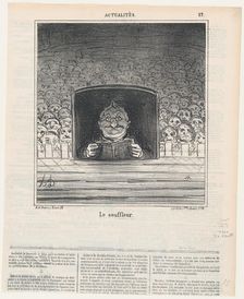 Le souffleur, 1870. Creator: Honore Daumier