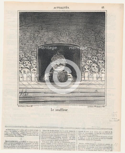 Le souffleur, 1870. Creator: Honore Daumier.