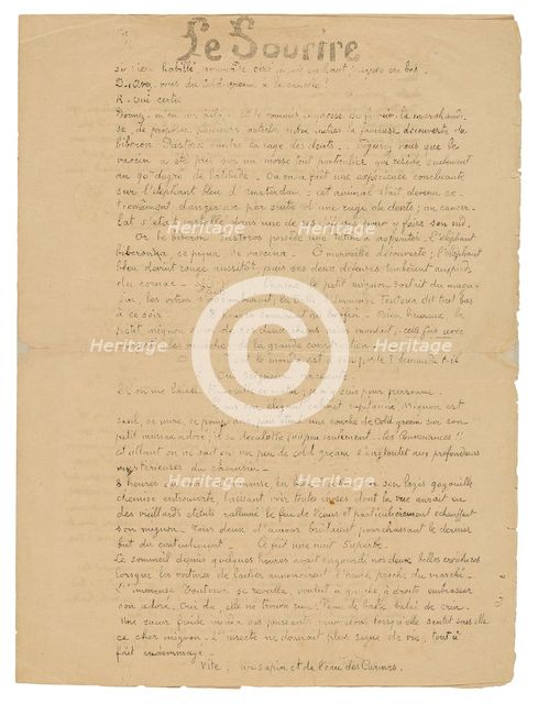Le sourire: Journal sérieux, Sept. 19, 1899, 1899. Creator: Paul Gauguin.