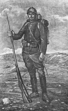 Le soldat serbe, dans son nouvel equipement 1916. Creator: Vladimir Betzitch