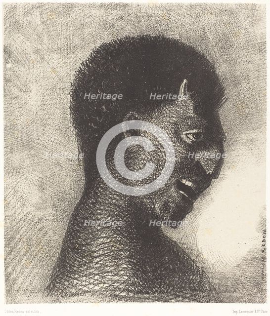 Le Satyre au cynique sourire (The Satyr with the cynical smile), 1883. Creator: Odilon Redon.