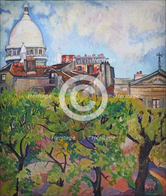 Le Sacré Coeur vu du jardin de la rue Cortot, 1916. Creator: Valadon, Suzanne (1865-1938).