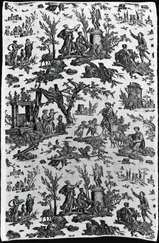 Le Sacrifice à l'Amour (Offrande à l'Amour) (Furnishing Fabric), France, c. 1795. Creator: Christophe-Philippe Oberkampf