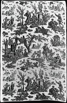 Le Sacrifice à l'Amour (Offrande à l'Amour) (Furnishing Fabric), France, c. 1795. Creator: Christophe-Philippe Oberkampf