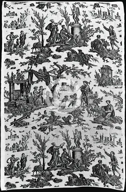 Le Sacrifice à l'Amour (Offrande à l'Amour) (Furnishing Fabric), France, c. 1795. Creator: Christophe-Philippe Oberkampf.