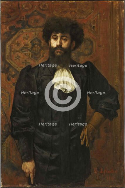 Le Sar Joséphin Peladan (1858-1918), 1891. Creator: Desboutin, Marcellin Gilbert (1823-1902).