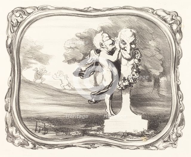 Le secret confié au dieu faune, 1850/1851. Creator: Honore Daumier.