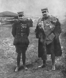 'Le sergent-pilote Guynemer. Le capitaine Brocard. Creator: Unknown
