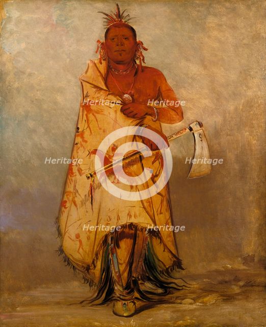 Le-sháw-loo-láh-le-hoo, Big Elk, Chief of the Skidi (Wolf) Pawnee, 1832. Creator: George Catlin.