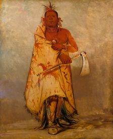 Le-sháw-loo-láh-le-hoo, Big Elk, Chief of the Skidi (Wolf) Pawnee, 1832. Creator: George Catlin