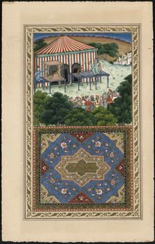Le Singe et le Leopard (The Monkey and the Leopard), 1837-1839. Creator: Imam Bakhsh Lahori (active 1830s-1840s)