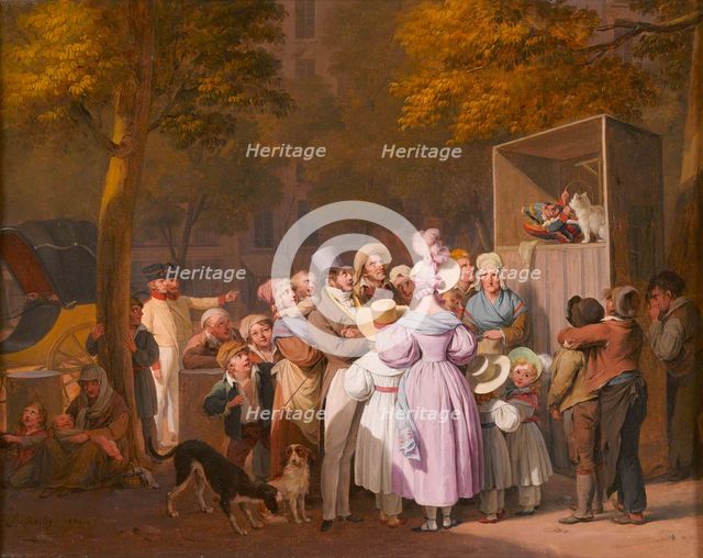 Le Spectacle ambulant de Polichinelle, 1832. Creator: Boilly, Louis-Léopold (1761-1845).