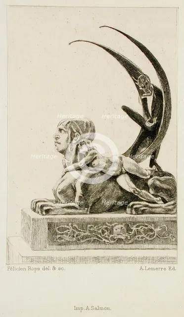 Le Sphinx, 1886. Creator: Félicien Rops.