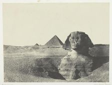 Le Sphynx vu de Face, Egypte Moyenne, 1849/51, printed 1852. Creator: Maxime du Camp