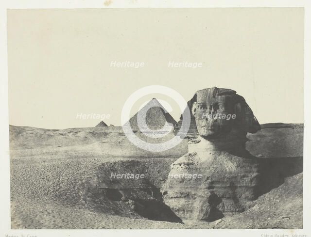 Le Sphynx vu de Face, Egypte Moyenne, 1849/51, printed 1852. Creator: Maxime du Camp.