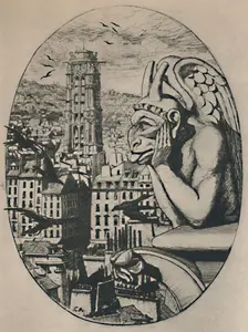 Le Stryge (8th State 6 3/4 x 5 1/8 Inches) 1853, (1927). Artist: Charles Meryon