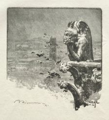 Le Stryge de Notre Dame, 1890. Creator: Auguste Louis Lepère (French, 1849-1918)