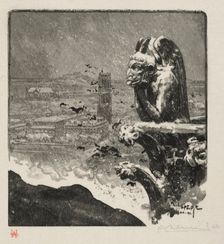 Le Stryge de Notre Dame, 1890. Creator: Auguste Louis Lepère (French, 1849-1918)