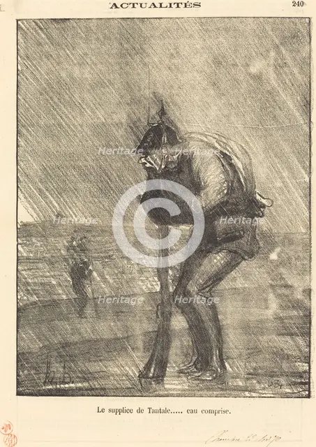 Le supplice de tantale... eau comprise, 1870. Creator: Honore Daumier.
