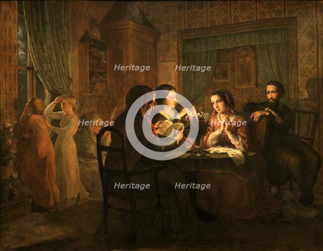 Le Poème de l'âme (Poem of the Soul). Le toit paternel (Fatherly roof), 1848-1849. Creator: Janmot, Louis (1814-1892).