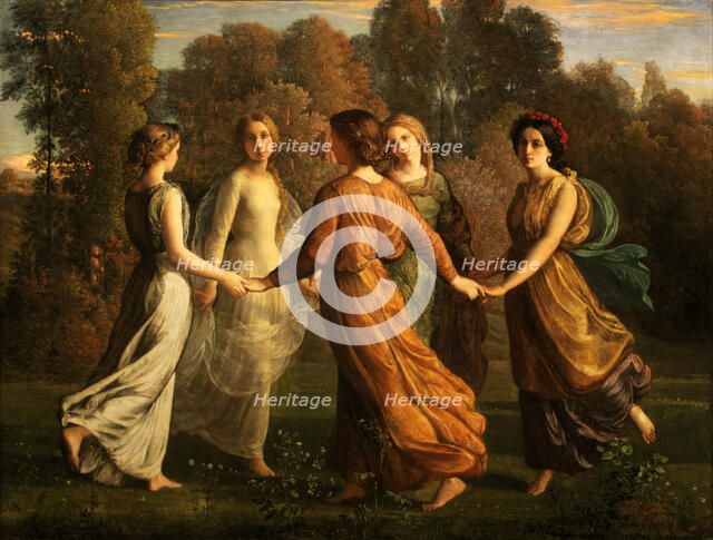 Le Poème de l'âme (Poem of the Soul). Rayons de soleil (Sunrays) , 1854. Creator: Janmot, Louis (1814-1892).