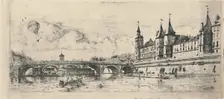 Le Pont-Au-Change (2nd State, 6 1/8 x 13 1/16 Inches) 1854, (1927). Artist: Charles Meryon