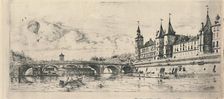 Le Pont-Au-Change (2nd State, 6 1/8 x 13 1/16 Inches) 1854, (1927). Artist: Charles Meryon
