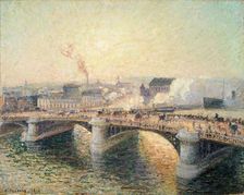 Le Pont Boieldieu, Rouen, Soleil Couchant [The Pont Boieldieu at Sunset], 1896. Creator: Camille Pissarro
