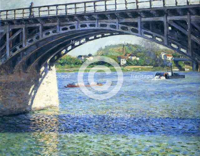 Le Pont d'Argenteuil et la Seine, ca. 1883. Artist: Caillebotte, Gustave (1848-1894)